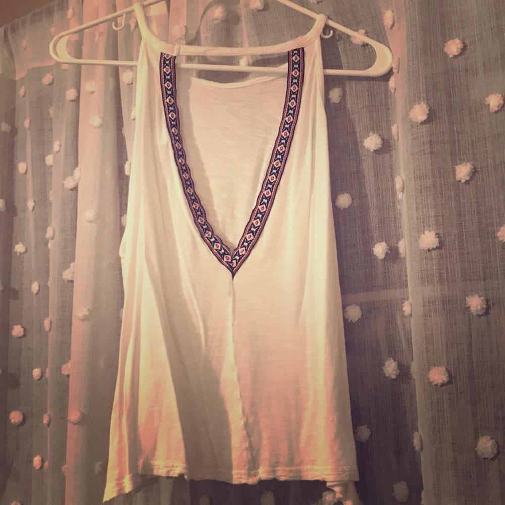 Sheer crop top with tribal detail